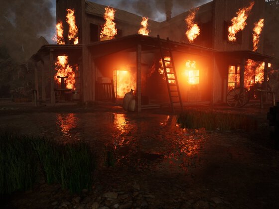 Brennendes Haus
