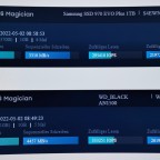 Benchmarks der beiden internen M.2 SSDs